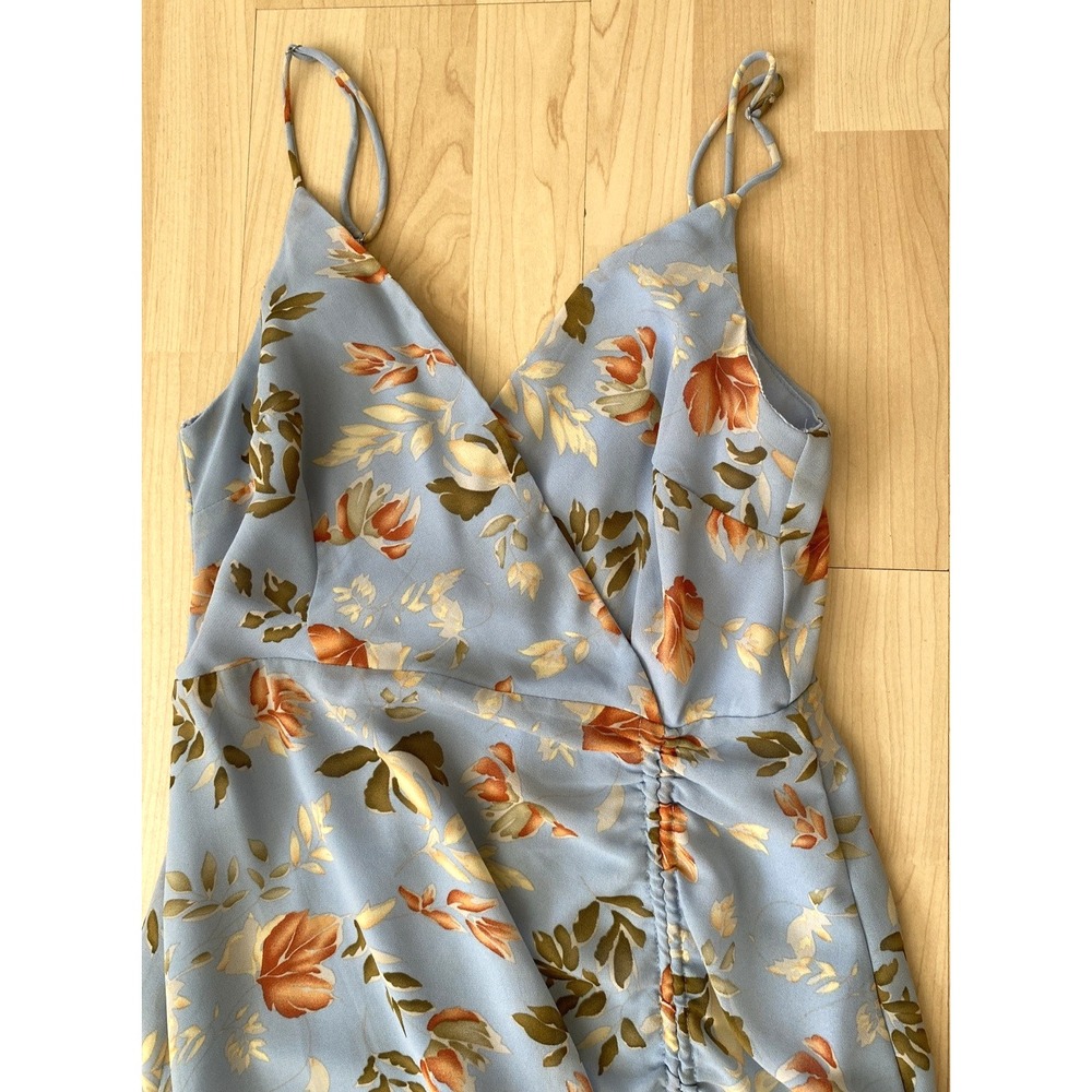 Floret Studios Women's M Dress Ruched Floral Sheer Lined Fairy Coquette Romantic - Picture 3 of 10